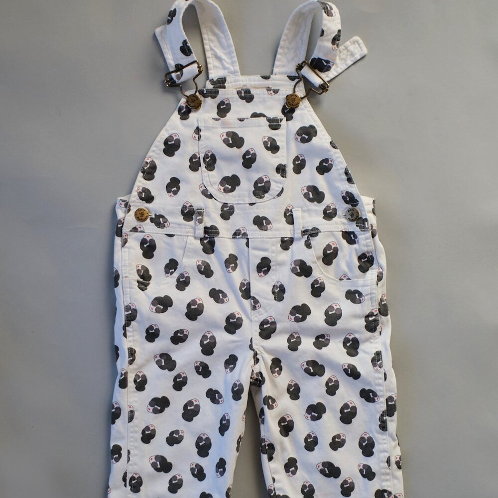 A + O X DOTTY DUNGAREES OVERALLS